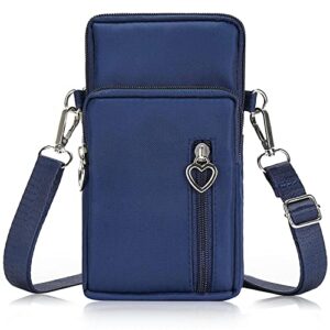 women cell phone purse wristband sport armband wallet travel crossbody cell phone purse for galaxy s10 plus s9 plus a50 a7 j7,oneplus 6t,htc u12 (blue)