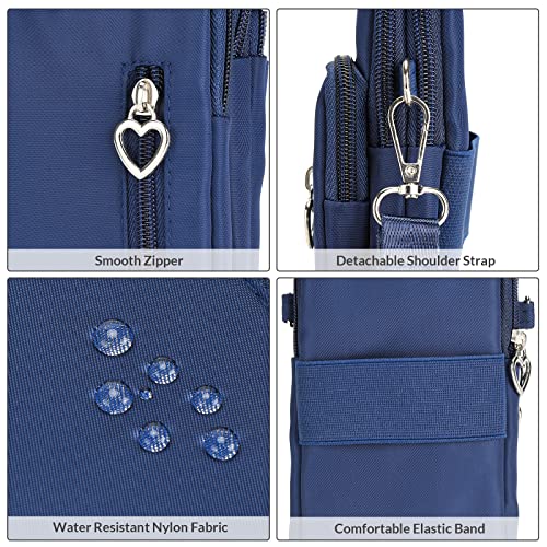 Women Cell Phone Purse Wristband Sport Armband Wallet Travel Crossbody Cell Phone Purse for Galaxy S10 Plus S9 Plus A50 A7 J7,OnePlus 6T,HTC U12 (Blue)