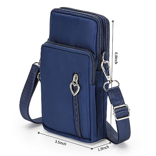 Women Cell Phone Purse Wristband Sport Armband Wallet Travel Crossbody Cell Phone Purse for Galaxy S10 Plus S9 Plus A50 A7 J7,OnePlus 6T,HTC U12 (Blue)