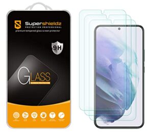 supershieldz (3 pack) designed for samsung galaxy s22 5g tempered glass screen protector, anti scratch, bubble free