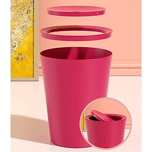 CHENXIANGTA8 Garbage Can Shake Lid Trash Can Office Household Trash Can with Lid Living Room Bedroom Cute Creative Bathroom Waste Paper Basket Garbage Cans for Kitchen (Color : A)