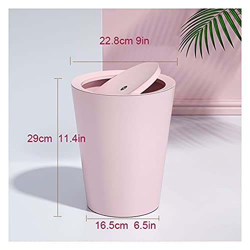 CHENXIANGTA8 Garbage Can Shake Lid Trash Can Office Household Trash Can with Lid Living Room Bedroom Cute Creative Bathroom Waste Paper Basket Garbage Cans for Kitchen (Color : A)