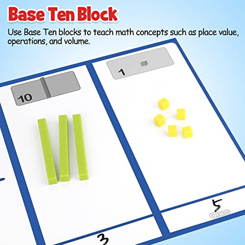 Take Home Versatile Math Manipulatives Kit for Kids Grade K-3,With Ten-Frames,Base Ten Blocks,Math Counters,Number Line,120 Number Chart,Pattern Blocks,Homeschool Supplies (Develops Early Math Skills)