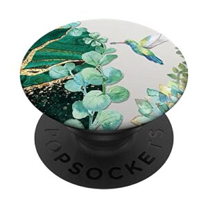 green hummingbird pattern phone popper popsockets swappable popgrip