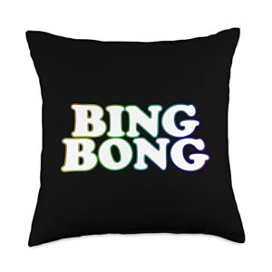 bingbong meme bing bong throw pillow, 18x18, multicolor