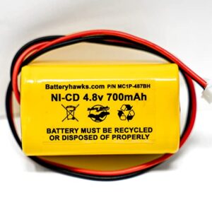 (5 Pack) CXL6VBXT Battery 4.8v 700mAh Ni-CD Exit Sign Emergency Light mcPhilben Ni-CAD 4.8vDC .700AH