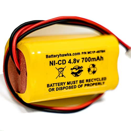 (5 Pack) CXL6VBXT Battery 4.8v 700mAh Ni-CD Exit Sign Emergency Light mcPhilben Ni-CAD 4.8vDC .700AH