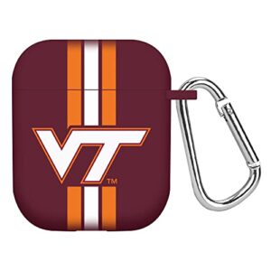 affinity bands virginia tech hokies hd case cover compatible with apple airpods gen 1 & 2 (stripes)