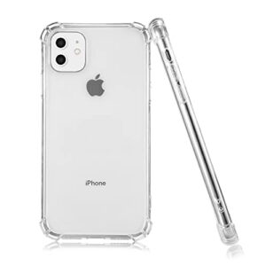 iPhone 11 Case, Shockproof Ultra Slim Fit Silicone Transparent Cover TPU Soft Gel Rubber Cover Shock Resistance Protective Back Bumper for Apple iPhone 11 Clear