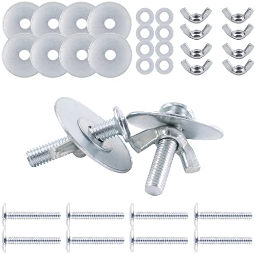 SnowTing Fitting Screws Nut Kits for Bird Nest House Parrot Breeding Box Bin DIY, Bird Cage Feeder Stand Perches Accessories Hardware, 8 Sets of Sidewalk Bolts with Wing Nut & Washers