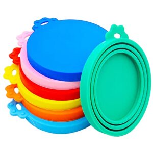 myyzmy 7 pcs pet can covers, food can lids, universal bpa free silicone can lids covers