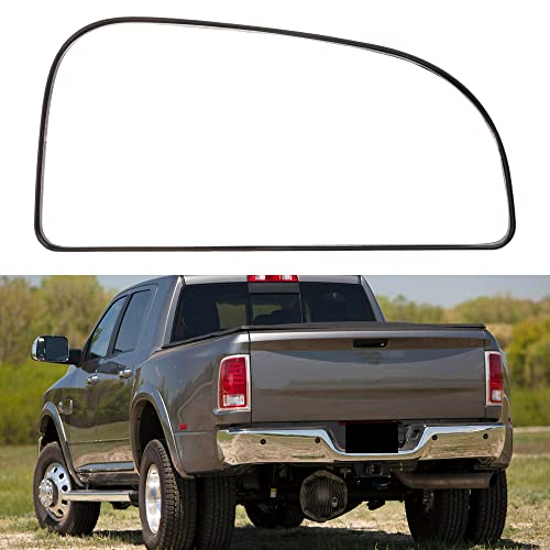 Dasbecan 68067731AA Left Driver Side Lower Tow Mirror Glass Compatible with Dodge Ram 1500 2500 3500 4500 5500 2009-2020 Non-Heated Convex Mirror with Holder Repalce CH1324125