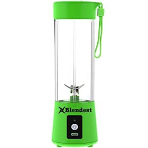 Blendest Portable Blender, USB Travel Juice Cup Personal Travel Blender Baby Food Mixing Machine with Updated 6 Blades with Powerful Motor Speed 18,000 rpm Rechargeable Battery,13.5 OZ (400ml) Green