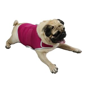 cattamao dog anxiety relief coat, dog anxiety calming vest jacket for thunderstorm,travel, fireworks,vet visits (medium, rose)