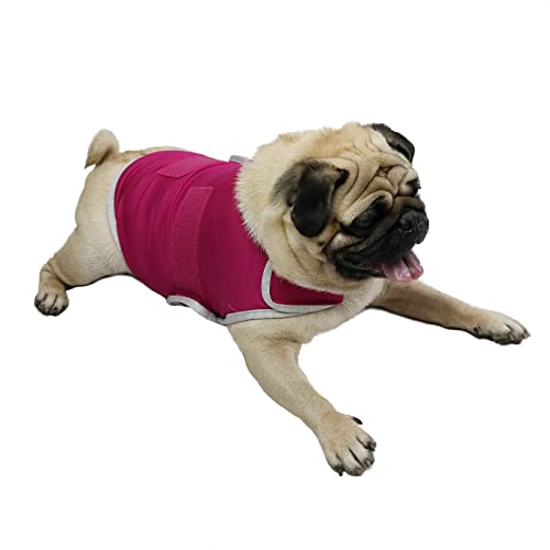 cattamao Dog Anxiety Relief Coat, Dog Anxiety Calming Vest Jacket for Thunderstorm,Travel, Fireworks,Vet Visits (Medium, Rose)