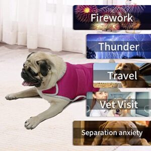 cattamao Dog Anxiety Relief Coat, Dog Anxiety Calming Vest Jacket for Thunderstorm,Travel, Fireworks,Vet Visits (Medium, Rose)