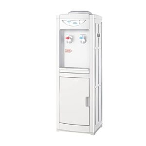rica-j water dispenser, 5 gallon top loading water cooler, plastic water cooler dispenser with child safety lock & cabinet, white (rjvwd02aewt)