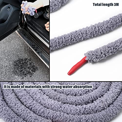 10 Feet Soft Water Absorbent Rope Tint Tools, Window Tint Film Install Water Drying Absorbed Rope, Automotive Windshield Rope Car Door Glass Cleaning Tool Prevent Liquid Spreading Barrier Rope Tool