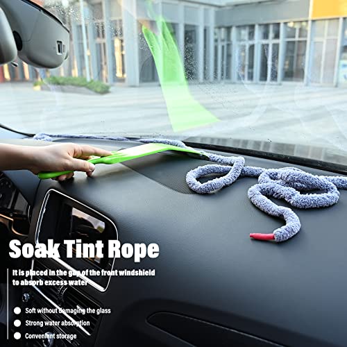 10 Feet Soft Water Absorbent Rope Tint Tools, Window Tint Film Install Water Drying Absorbed Rope, Automotive Windshield Rope Car Door Glass Cleaning Tool Prevent Liquid Spreading Barrier Rope Tool