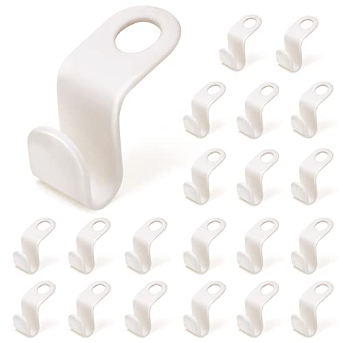 Coitak 20 PCS Clothes Hanger Connector Hooks, Mini Cascading Hanger Hooks Extender Clips, Space Saver Plastic Hangers Closet Organizer, White