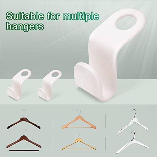 Coitak 20 PCS Clothes Hanger Connector Hooks, Mini Cascading Hanger Hooks Extender Clips, Space Saver Plastic Hangers Closet Organizer, White