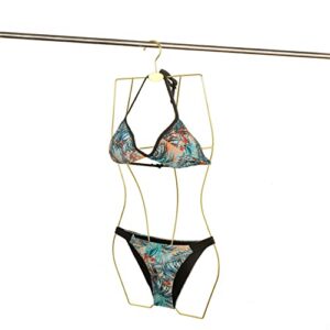 Gold Full Body Shape Metal Wire Swimwear Swimsuit Display Hangers for Dress，Bikini，Lingerie Hangers(10 Pack ，Gold)