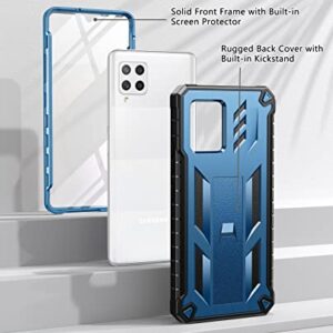 SOiOS for Samsung Galaxy A42-5G Case: TPU Soft Shockproof Protection | Hard Armor Design Shell - Heavy Duty Military Grade Drop Proof Durable Cell Phone Protective Cover with Kickstand for A42 Blue