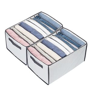 vercord washable pants drawer organizer 9 divider foldable clothes organizer wardrobe storage box large 2 for underwear socks jeans grey