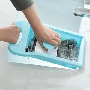 Emivery Portable Washboard for Laundry Mini Non Slip Underwear Sock Washing Board Clothes Cleaning Tools for Home Blue