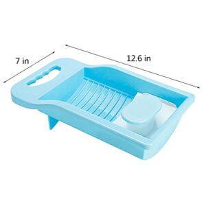 Emivery Portable Washboard for Laundry Mini Non Slip Underwear Sock Washing Board Clothes Cleaning Tools for Home Blue