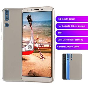 ASHATA Unlocked Android Smartphone Cellphone 5.72in Full HD Screen, Camera with Dual Core Sensors Front 2MP Rear 2MP, can AI Backlit Photos, 512MB RAM + 4GB ROM, 1800mAh Fast Charging(US Gold)