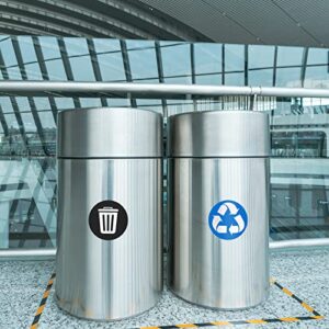 MECCANIXITY Recycle Sticker Bin Labels 5 Inch Self-Adhesive Recycling Vinyl for Home Office Stainless Steel/Plastic Trash Can, Blue Pack of 2