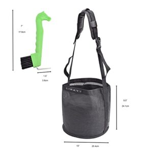 CIRAVI Horse Feed Bag - Slow Feeding Grain - Adjustable Elastic Strap with Cushioned Removable Neck Pad - Heavy Duty Buckle - Complete with Horse Hoof Pick Brush