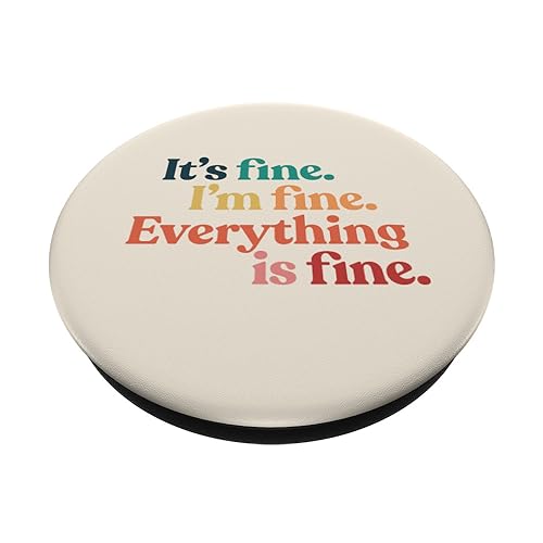 I'm fine Sarcastic Funny Cute Graphic Rainbow Mental Health PopSockets Standard PopGrip