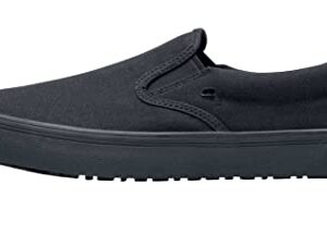 Shoes for Crews Merlin, Slip-On, Men's, Women's, Unisex, Slip Resistant Work Shoes, Black Canvas, Men's Size 6.5, Women's Size 8