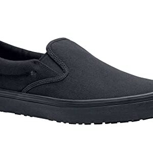 Shoes for Crews Merlin, Slip-On, Men's, Women's, Unisex, Slip Resistant Work Shoes, Black Canvas, Men's Size 6.5, Women's Size 8