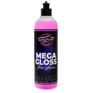 auto fanatic mega gloss tire shine 16oz - extra glossy car tire shine that works on rubber, vinyl & plastic - long lasting tire shine gel that provides uv protection and ultimate tire polish look