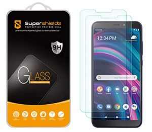 supershieldz (2 pack) designed for blu view 3 (b140dl) tempered glass screen protector, anti scratch, bubble free