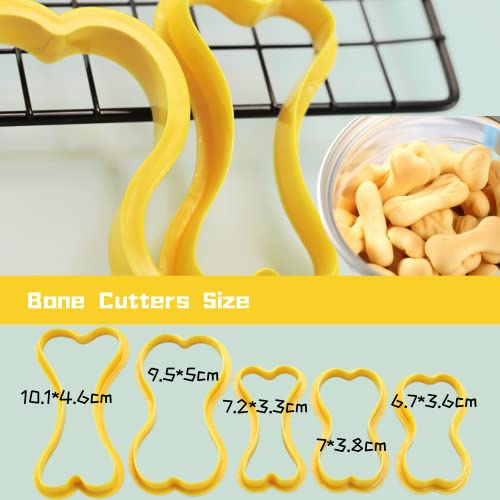 Crethinkaty Cookie Stamp Set, 5 Pieces Cookie Cutter Biscuit Cutter SePlastic Press Shape Round Flower Heart Shape