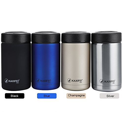 380ML Thermal Cup, Stainless Steel Vacuum Thermal Insulated Travel Mug Bottle Flask Coffee Cup Temperature Retaining up to 10 hours (black)