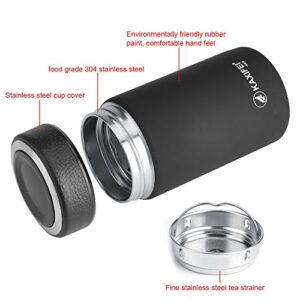 380ML Thermal Cup, Stainless Steel Vacuum Thermal Insulated Travel Mug Bottle Flask Coffee Cup Temperature Retaining up to 10 hours (black)