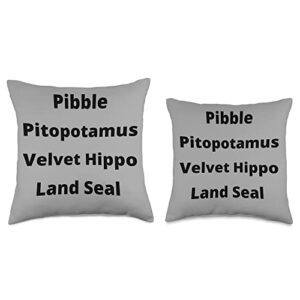 Pibble Mom Pitopotamus Dad Pitbull Lover Gift Pibble Pitbull Mom Dad Staffie Lover Gift Throw Pillow, 16x16, Multicolor