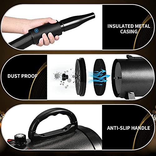 AIIYME Dog Dryer, 4.3HP/3200W Dog Hair Dryer Dog Pet Grooming Blow Dryer with Adjustable Airflow Speed and Temperature, 78 in Flexible Hose, 4 Nozzles, Pro High Velocity Dryer/Blower for Dogs