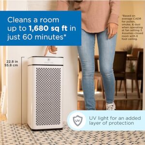 Medify MA-40-UV Air Purifier with True HEPA H14 Filter + UV Light | 840 sq ft Coverage | for Allergens, Wildfire Smoke, Dust, Odors, Pollen, Pets | Quiet 99.99% Removal to 0.1 Microns | White, 1-Pack