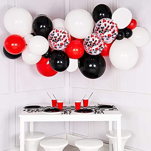 Red Black Balloon Garland kit, 120pcs Red Silver Black Balloons and Confetti Balloons for Prom Single Party Baby Shower Birthday Graduation Decorations