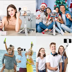 Selfie Stick with Fill Light, Tupwoon Extendable [42 Inch] Selfie Stick with Detachable Remote, Portable Phone Tripod Stand, Compatible with iPhone 14/13/12/11, Samsung Google Smartphones