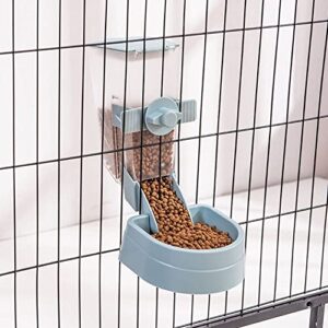 actmb rabbit water feeder, pet cage suspended water dispenser, hanging automatic small animal water bottle bowl for bunny cat(feeder,blue)