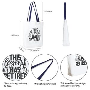 Retirement Bags Funny for Men - The Legend Has Retired Tote Bag Reusable Eco-Friendly Funny Shopping Travelling Canvas Bag for Dad Him Coworker Male Colleague Husband Retirement Party Gift