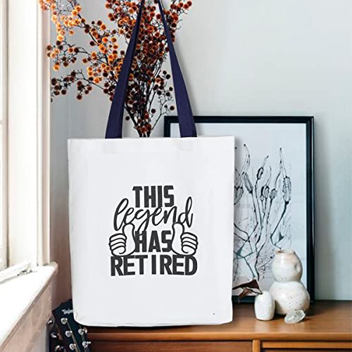 Retirement Bags Funny for Men - The Legend Has Retired Tote Bag Reusable Eco-Friendly Funny Shopping Travelling Canvas Bag for Dad Him Coworker Male Colleague Husband Retirement Party Gift