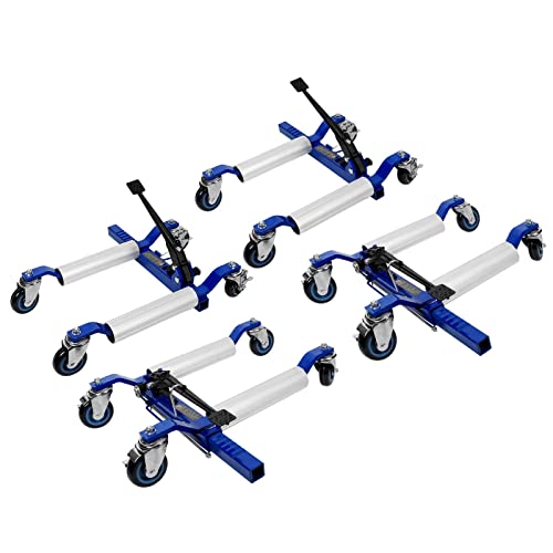 WEIZE Car Wheel Dolly, Heavy Duty Self Loading Dolly with Ratcheting Foot Pedal, 1300lbs Capacity, Set of 4